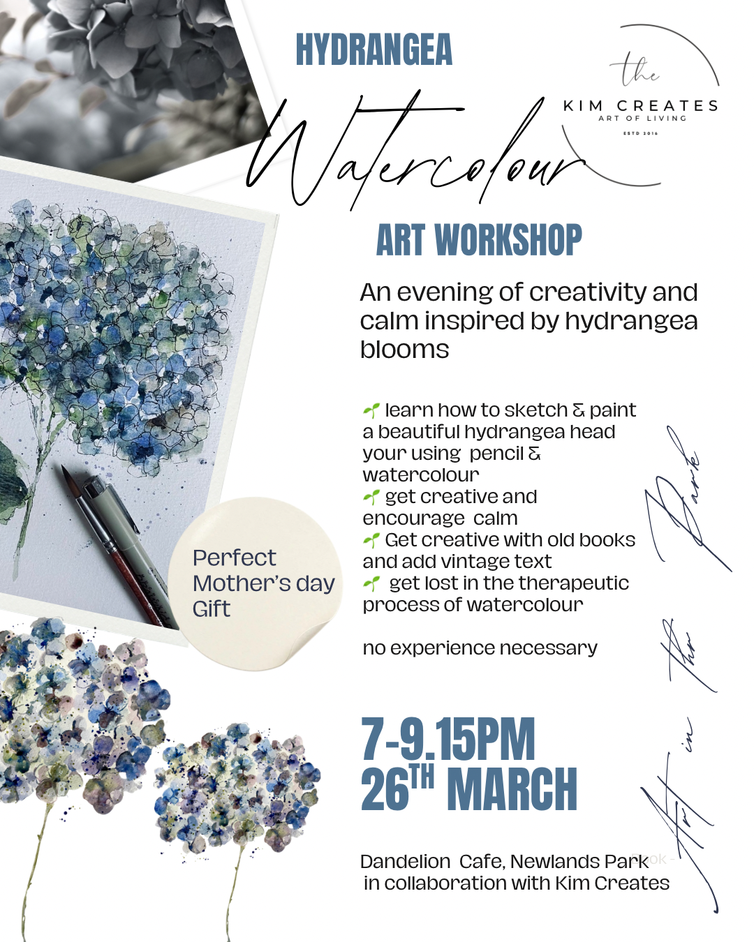 Hydrangea watercolour  workshop