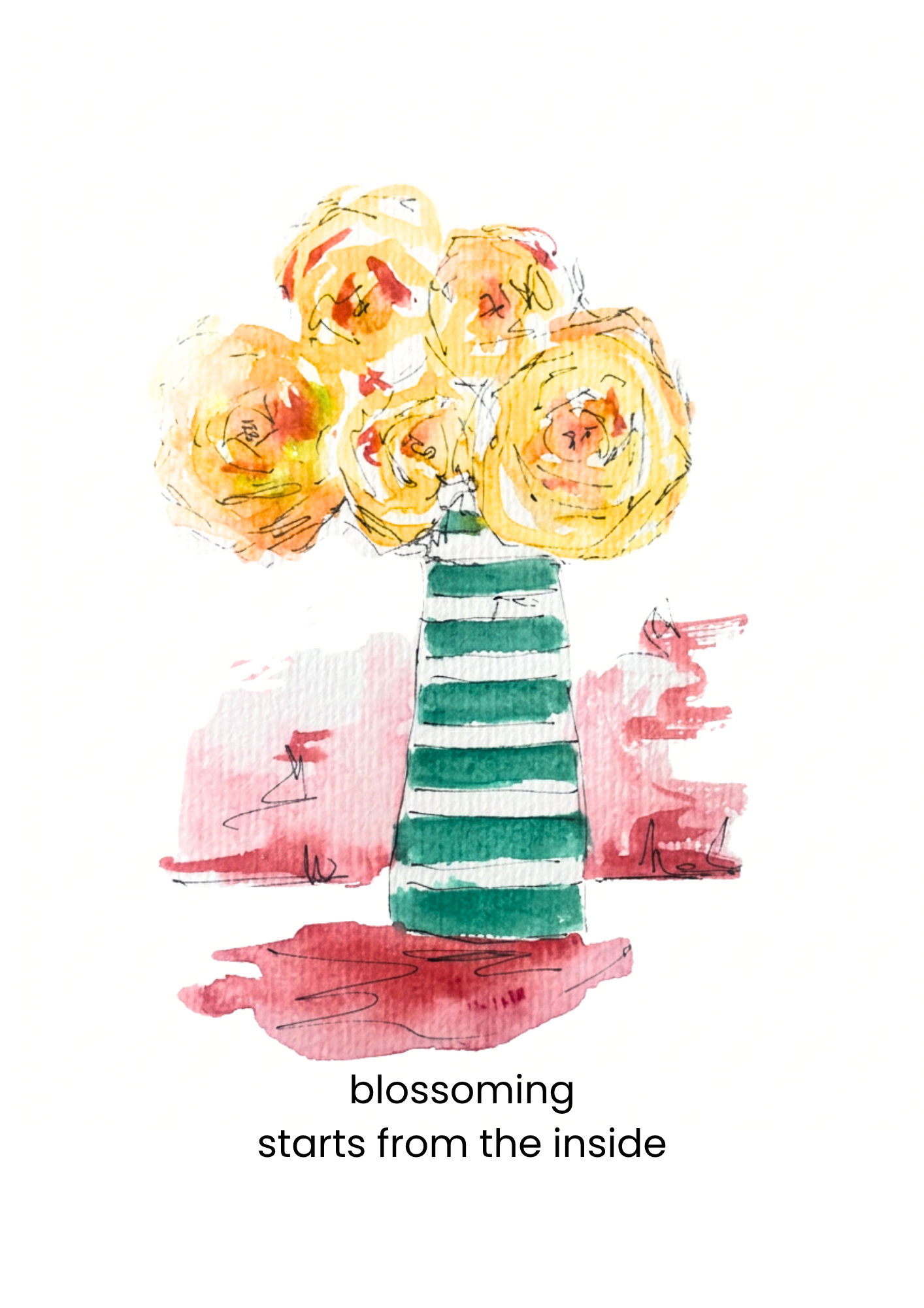 FLOWERS IN BLOOM CARDS pk 4