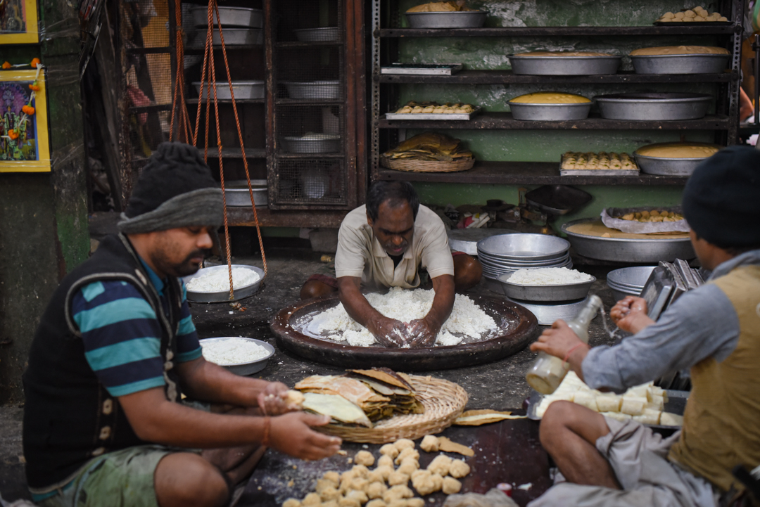 Massive piles of chhena are kneaded for sandesh every morning at Girish Chandra Dey & Nakur Chandra Nandy.