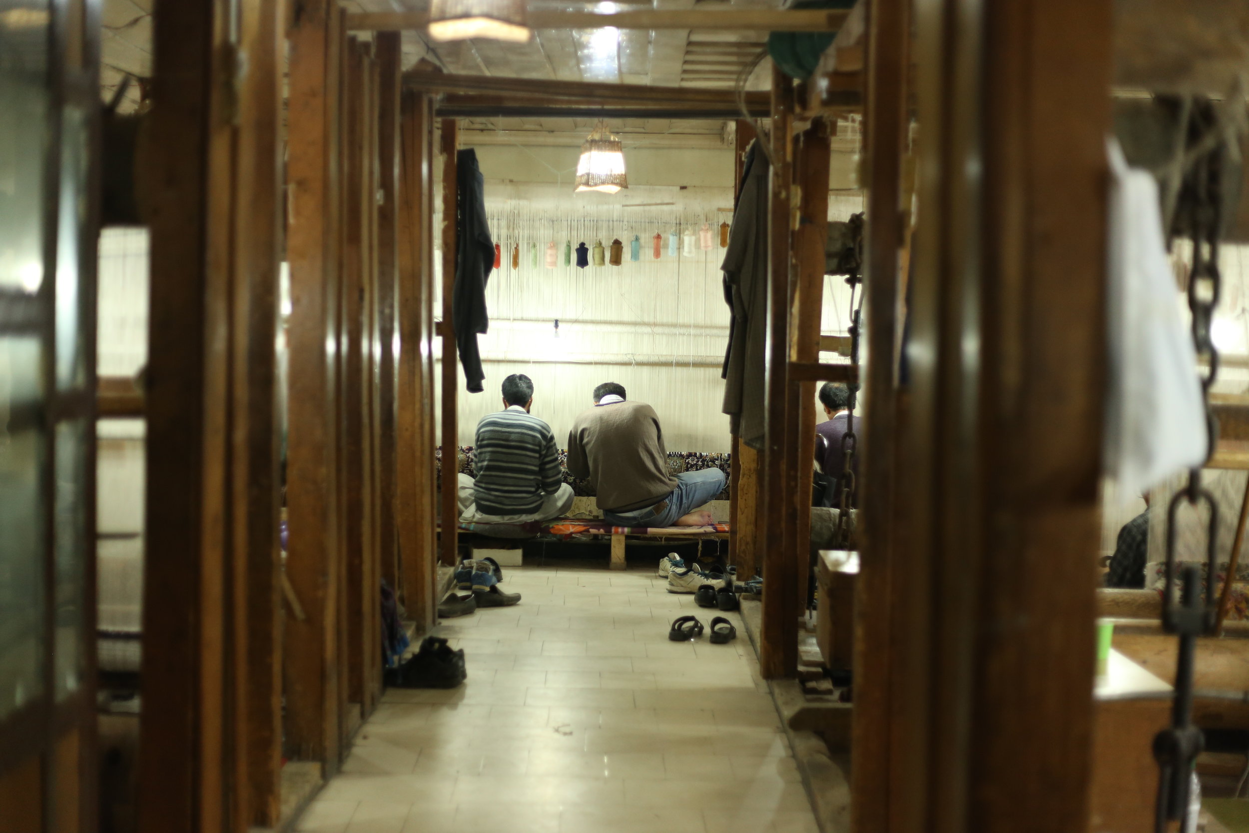 A scene at the looms