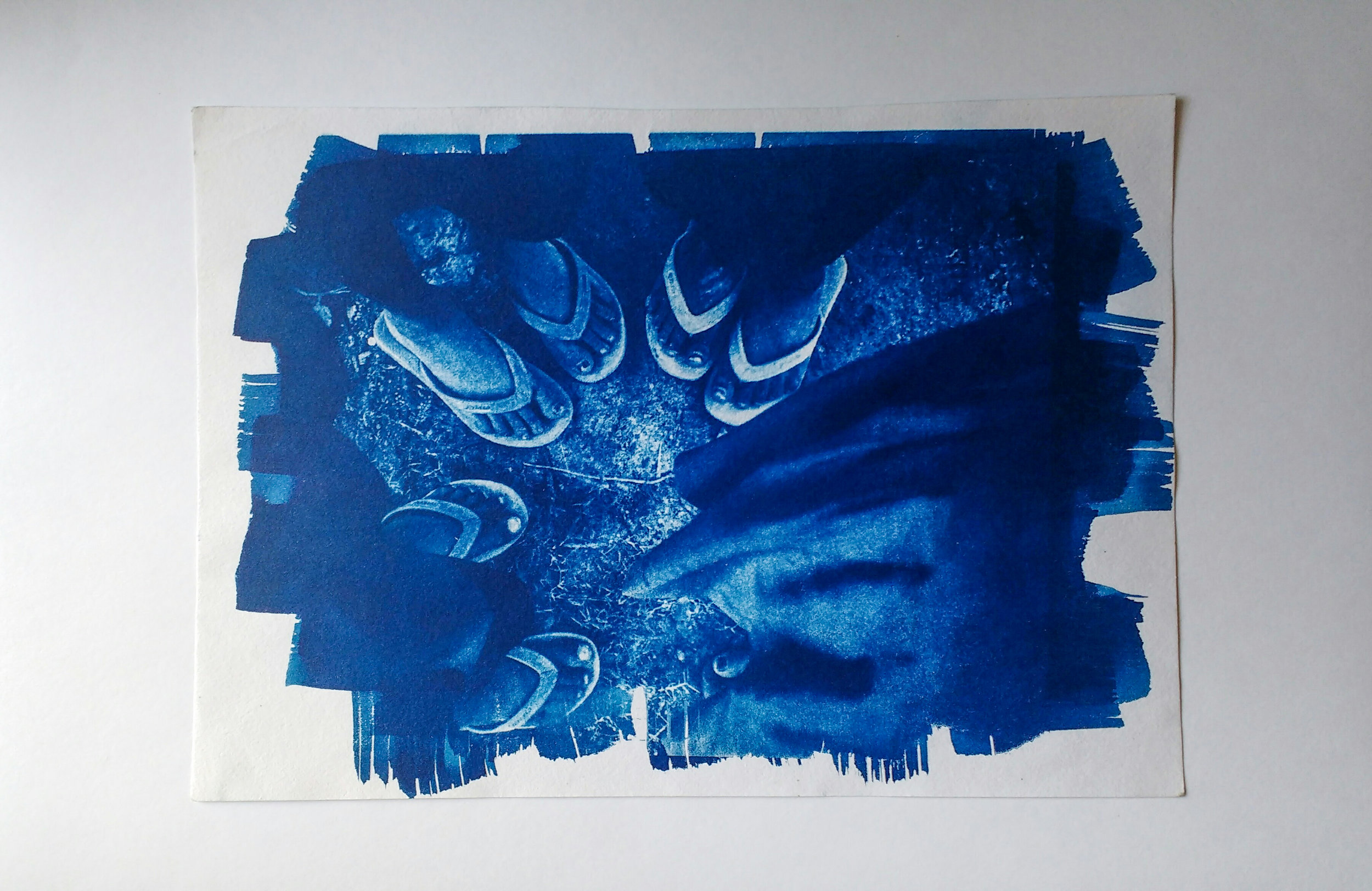 Cyanotype made using a foam brush