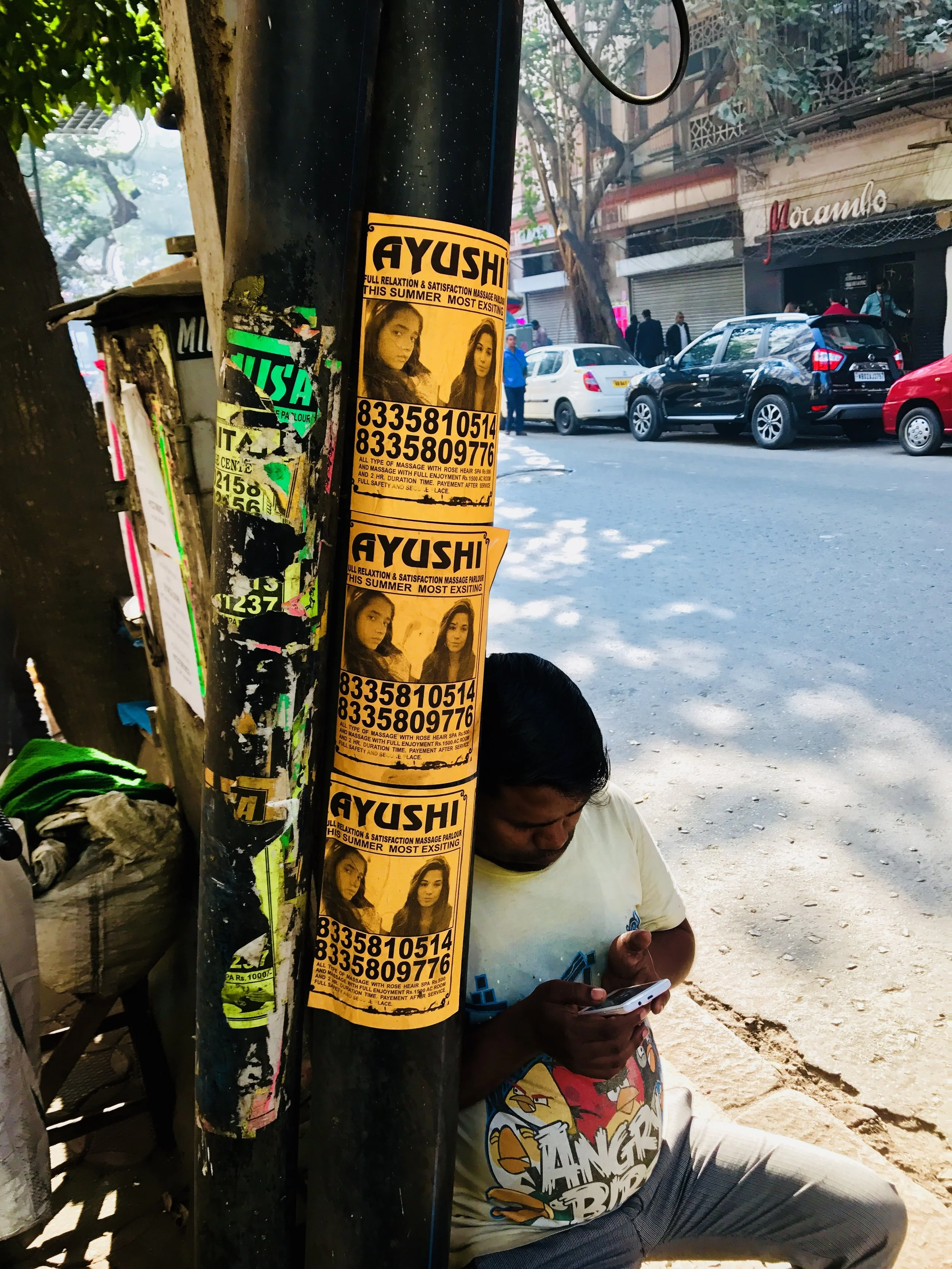 On the street outside Mocambo, Kolkata.