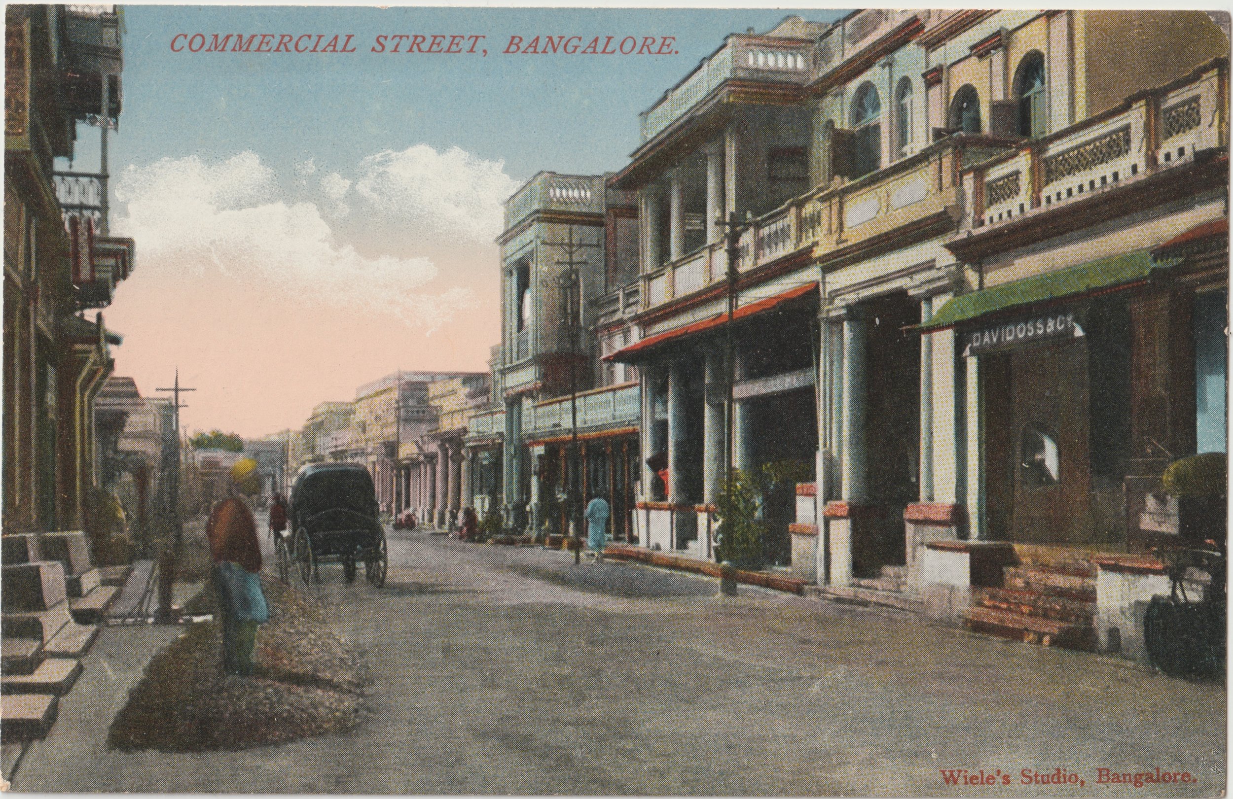 “Commercial Street, Bangalore”. Published by Wiele’s Studio, Bangalore. Early 20th century.