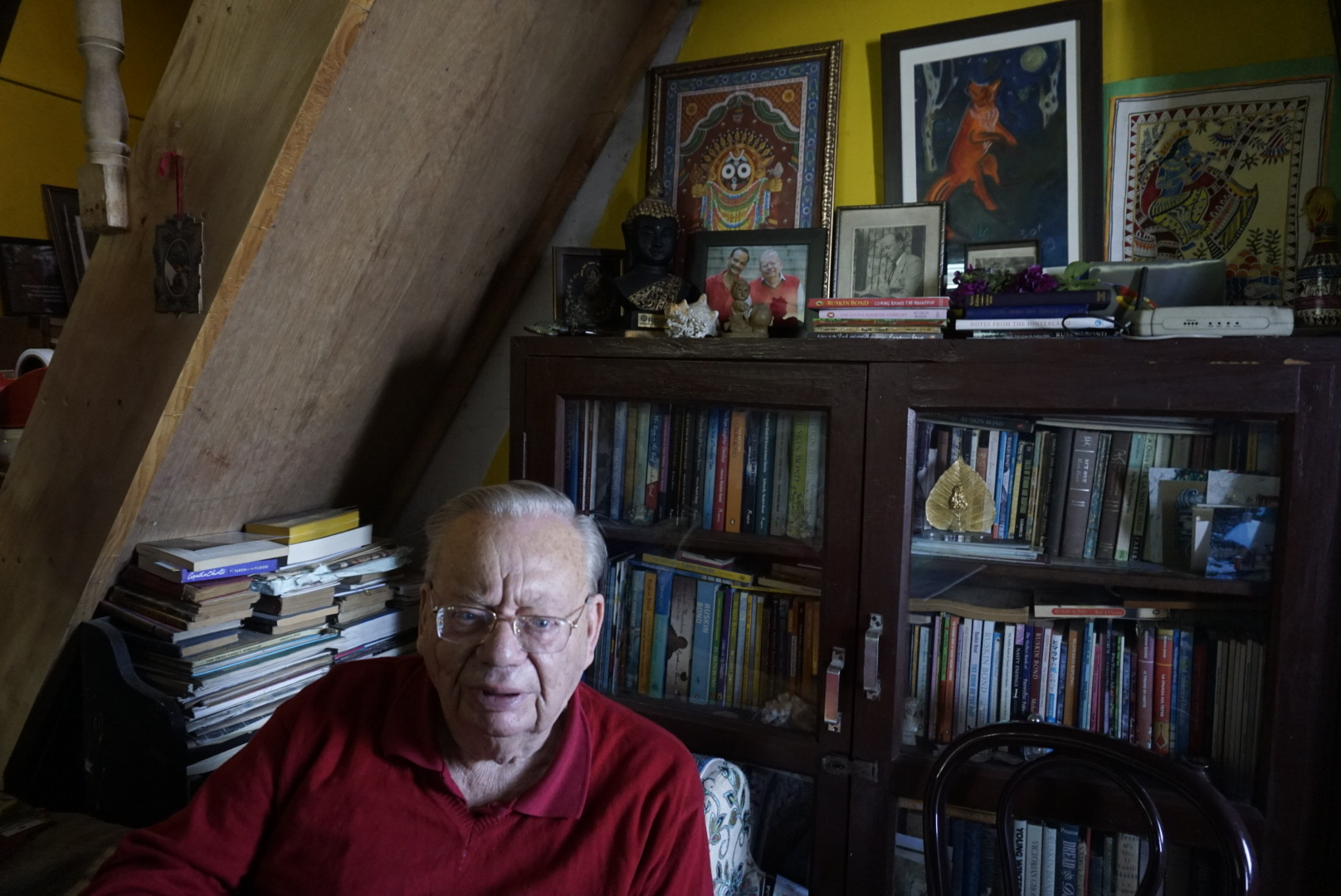 Ruskin Bond in his home in Landour, Mussorie. May 2019. From TLJ archives