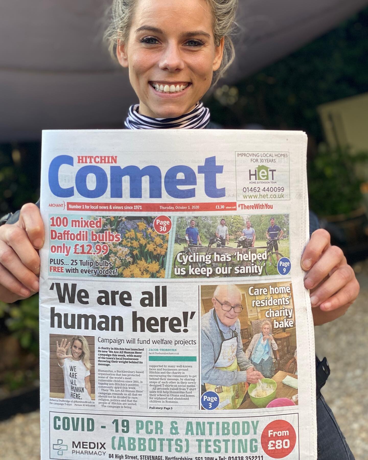 WE ARE ALL HUMAN HERE hits the front cover of the Comet this week 💥