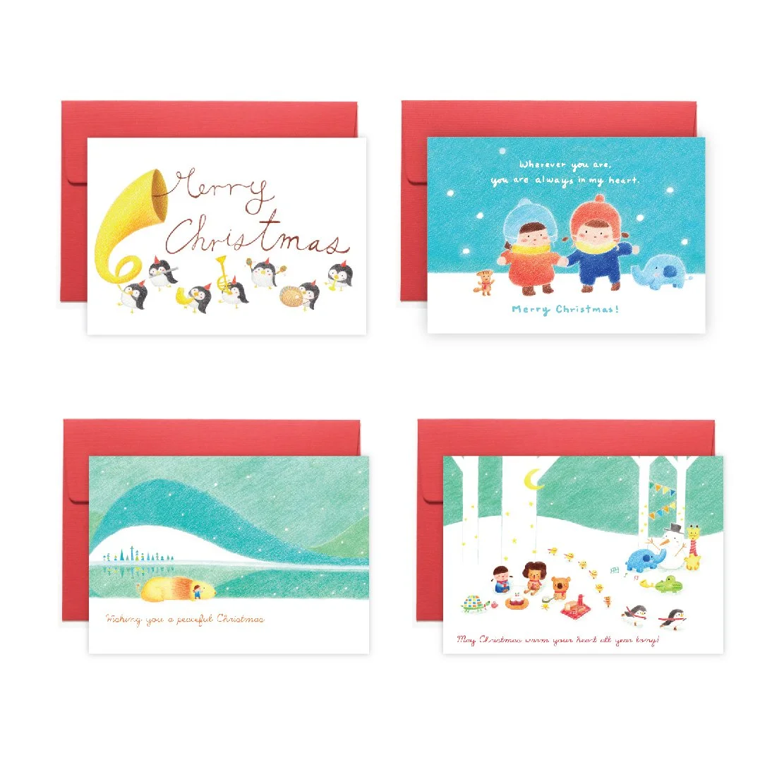 Warm Christmas Card Set