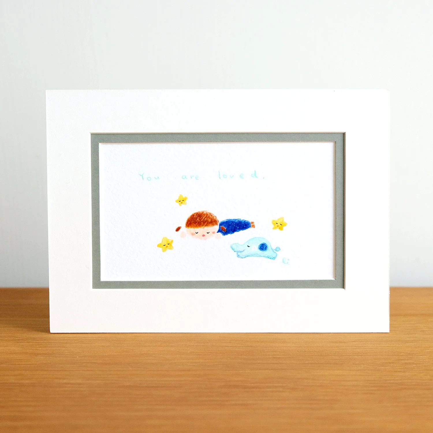 You are loved mini original drawing 被愛的 小原畫