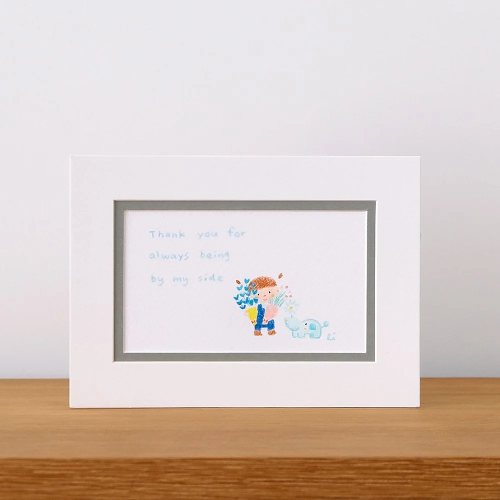 Thank you mini original drawing  謝謝你一直在我身邊小原畫