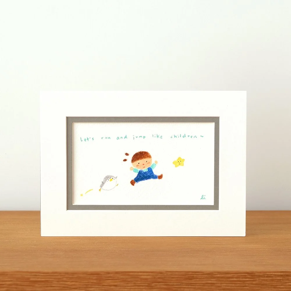 Blow away mini original drawing  像小孩子小原畫