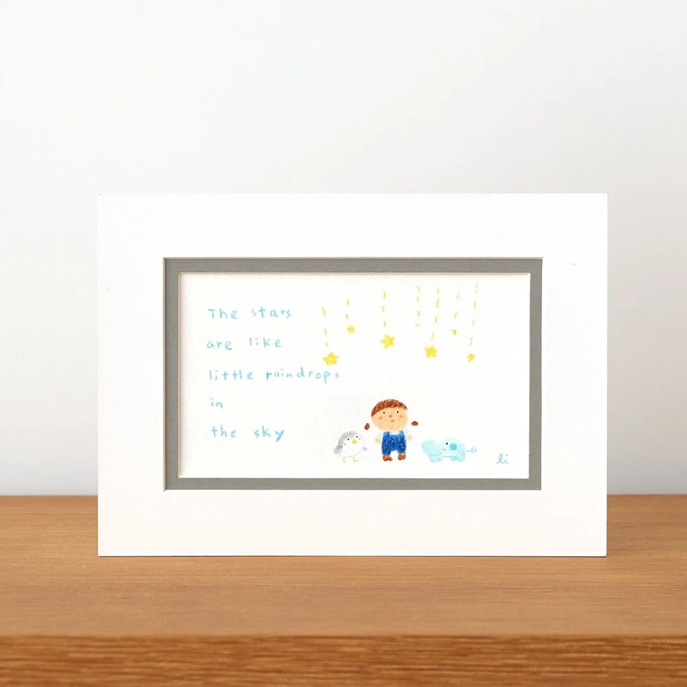 Stars raindrops mini original drawing 星之雨小原畫