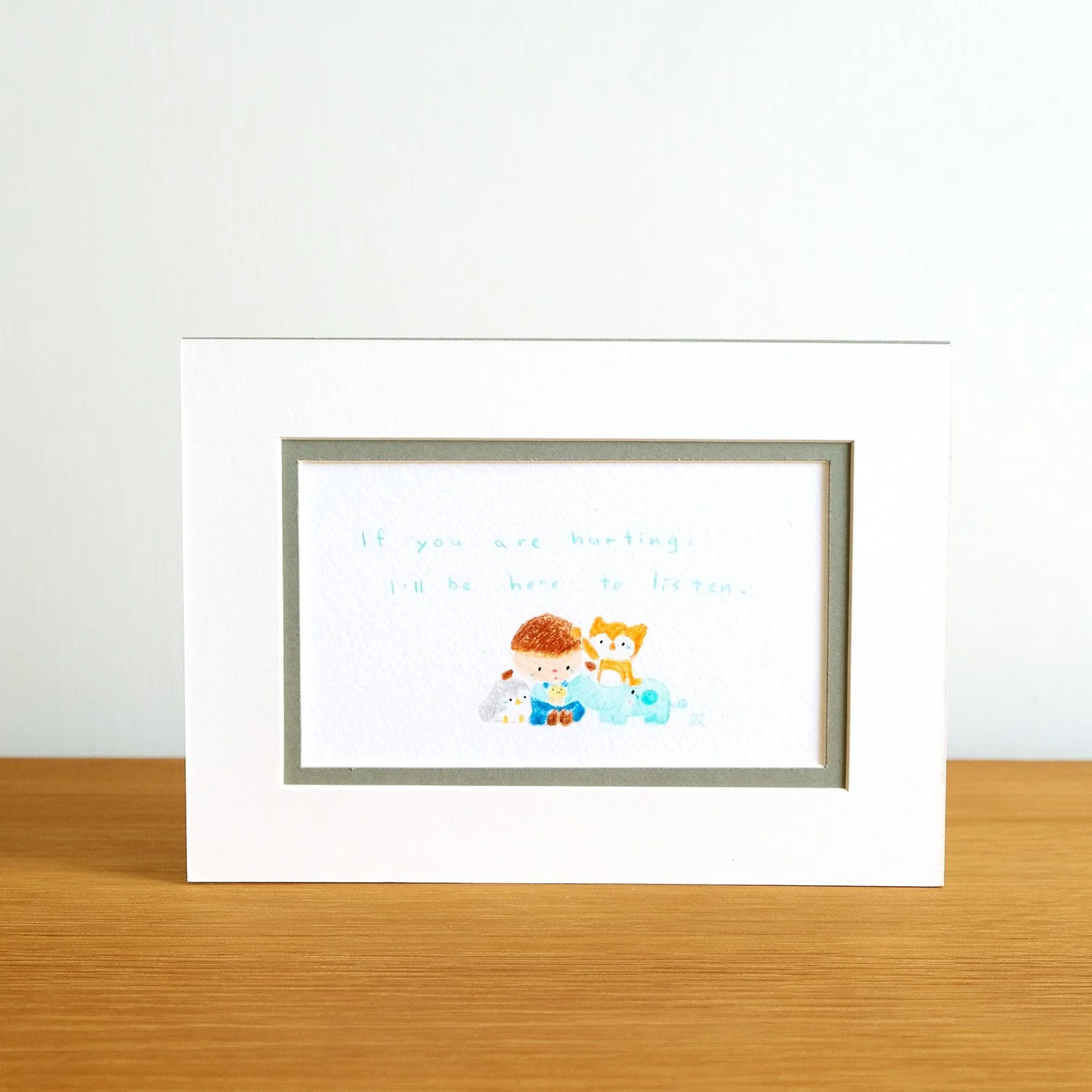 Here to listen song mini original drawing 傾聽 小原畫