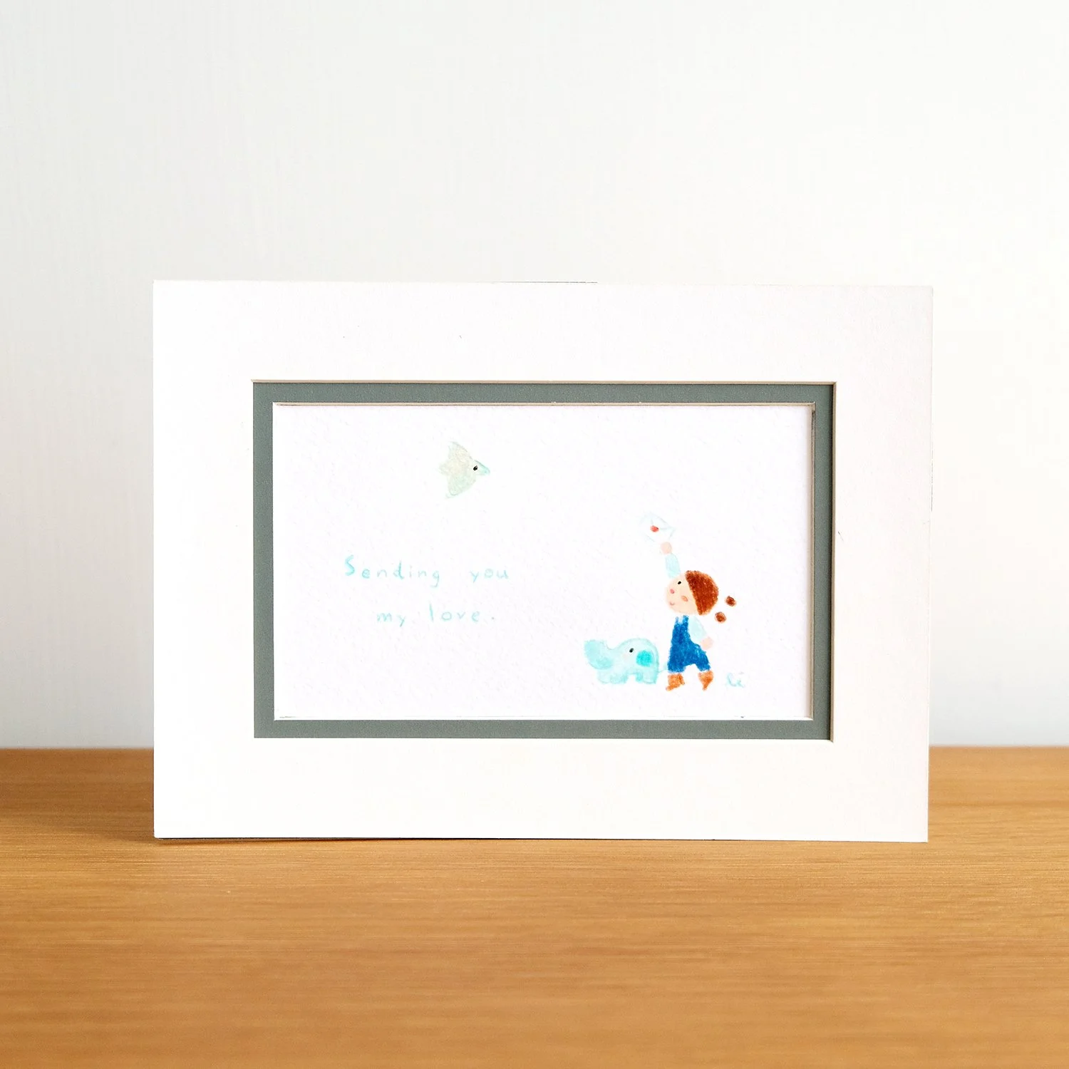 Sending you my love mini original drawing 給你我的愛 小原畫