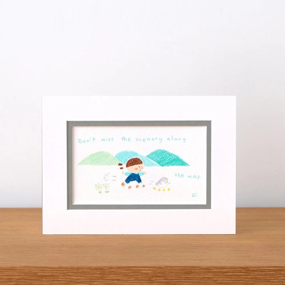 Walk too fast mini original drawing  沿路風景小原畫
