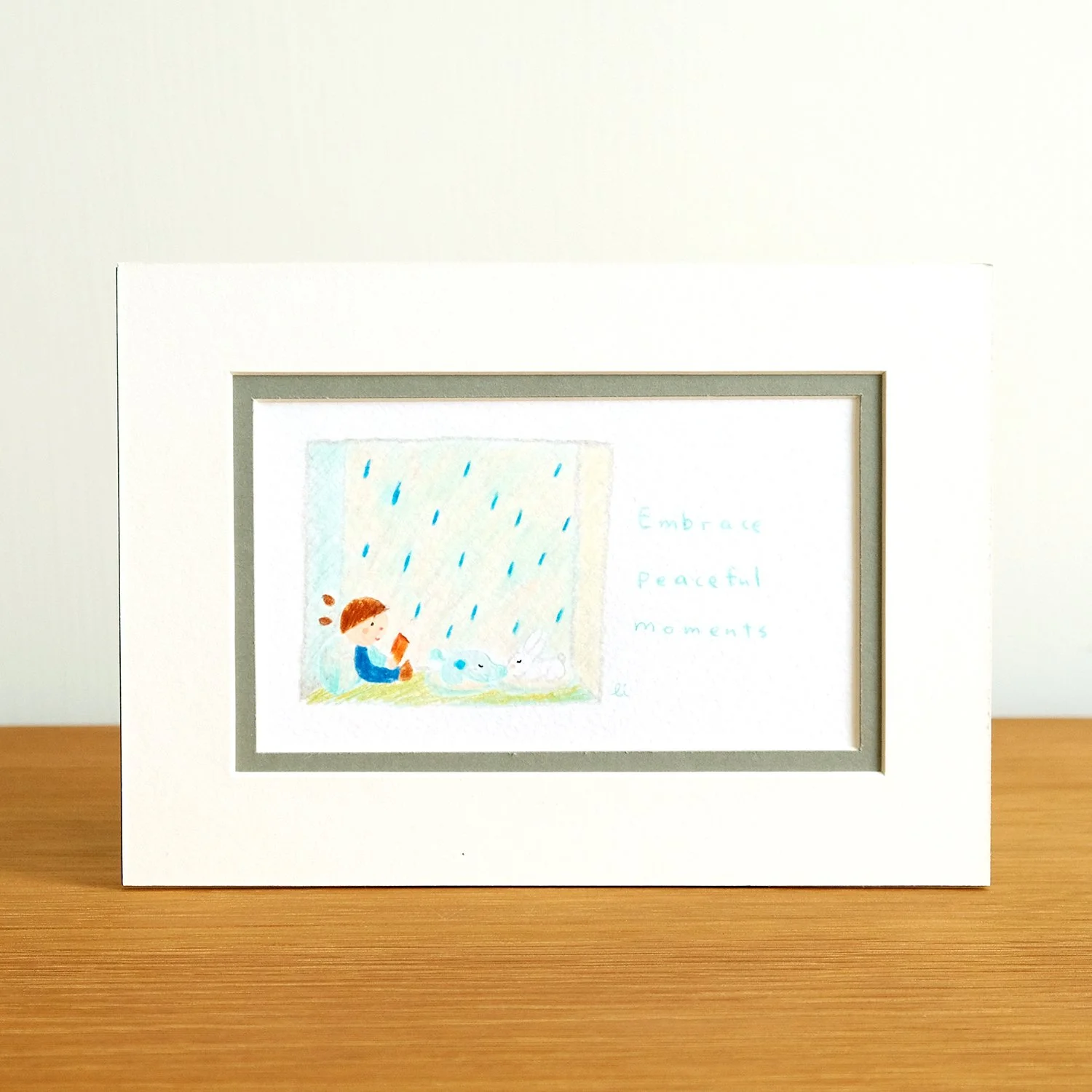 Embrace precious moment  mini original drawing 珍貴時光 小原畫