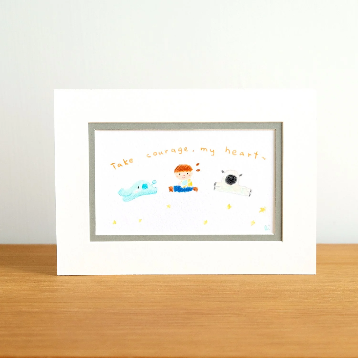Take courage mini original drawing 鼓起勇氣 小原畫