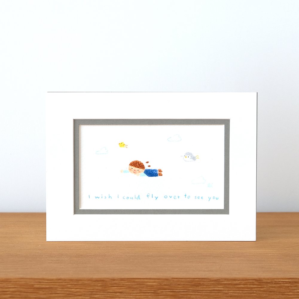 Fly over mini original drawing  飛來見你小原畫