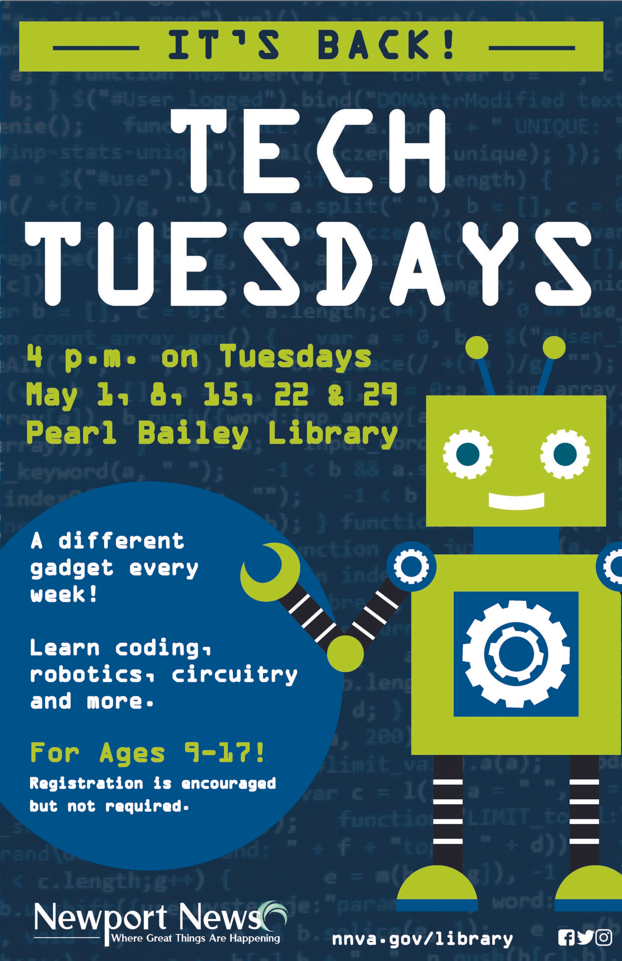 Tech Tuesdays @ Pearl Bailey 