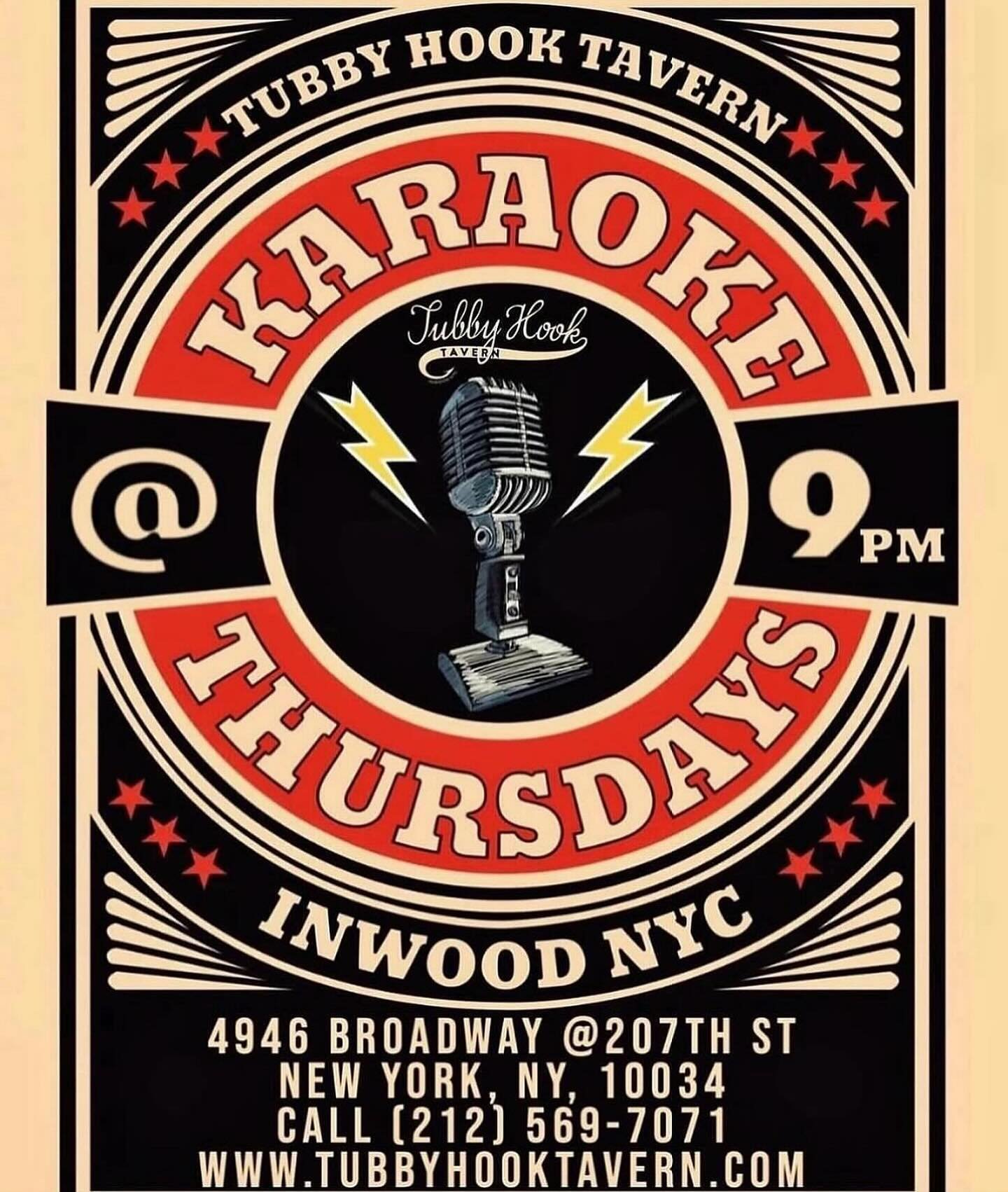 It&rsquo;s Thursday night karaoke at 9pm 🎤

Live Music is back with GEM Saturday night at 8pm 🎸

For reservations call (212) 569-7071 or email us at info@tubbyhooktavern.com

4946 Broadway @207th

www.TubbyHookTavern.com

#inwood #inwoodnyc #uptown