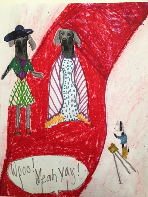 An adorable creation inspired by the clever William Wegman's photography! Age 6