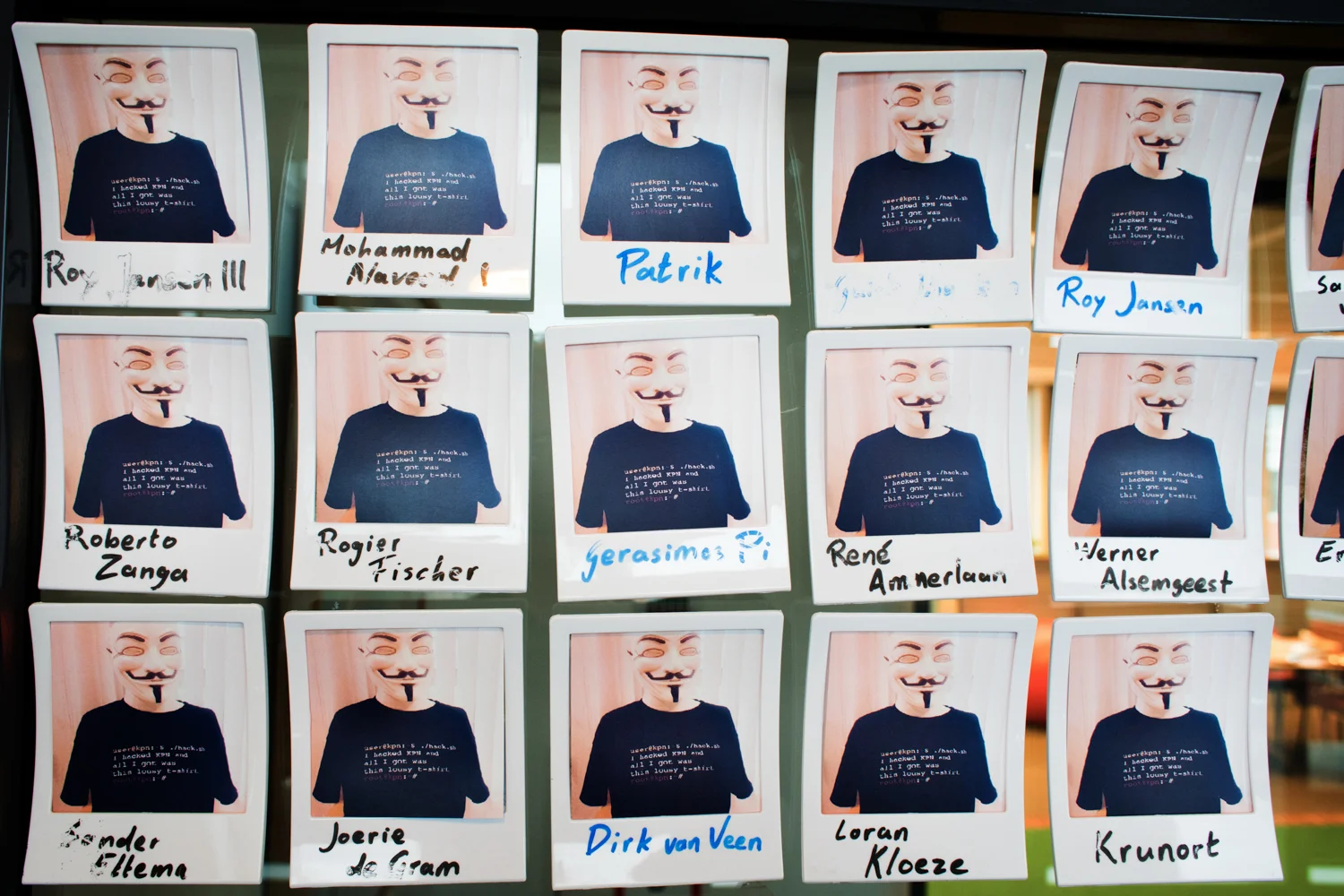  White hat hacker wall of fame @KNP office. 