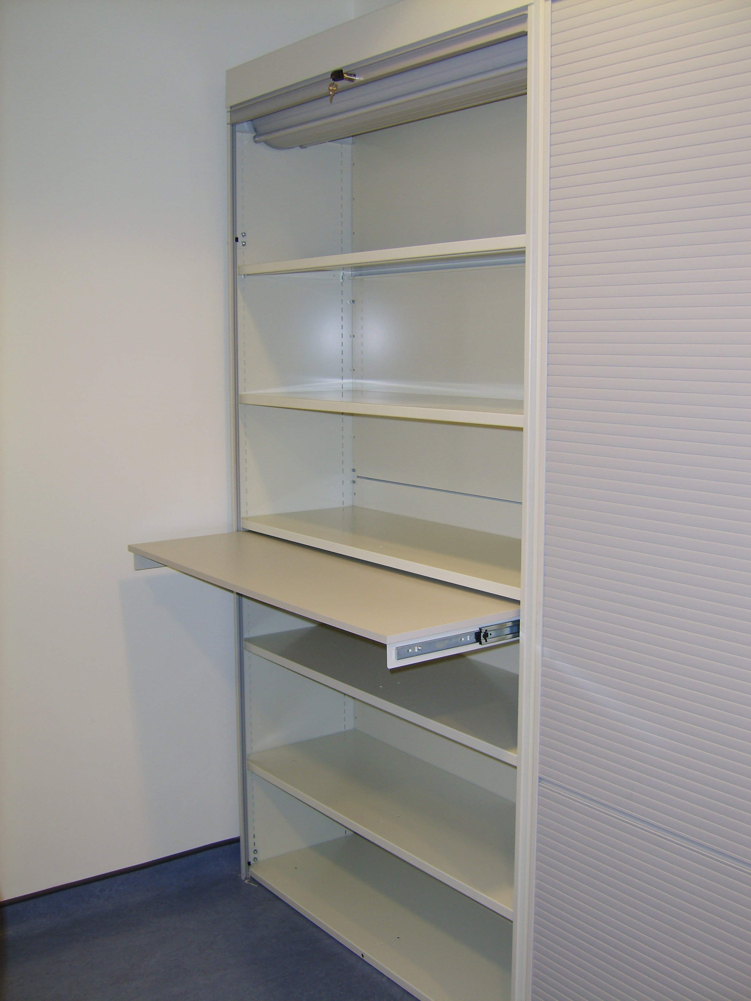 Static Storage with Tambour Door + Roll-out reference table.JPG