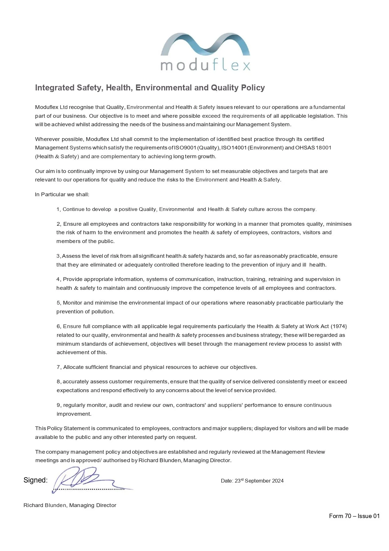 Policies — Moduflex Ltd.