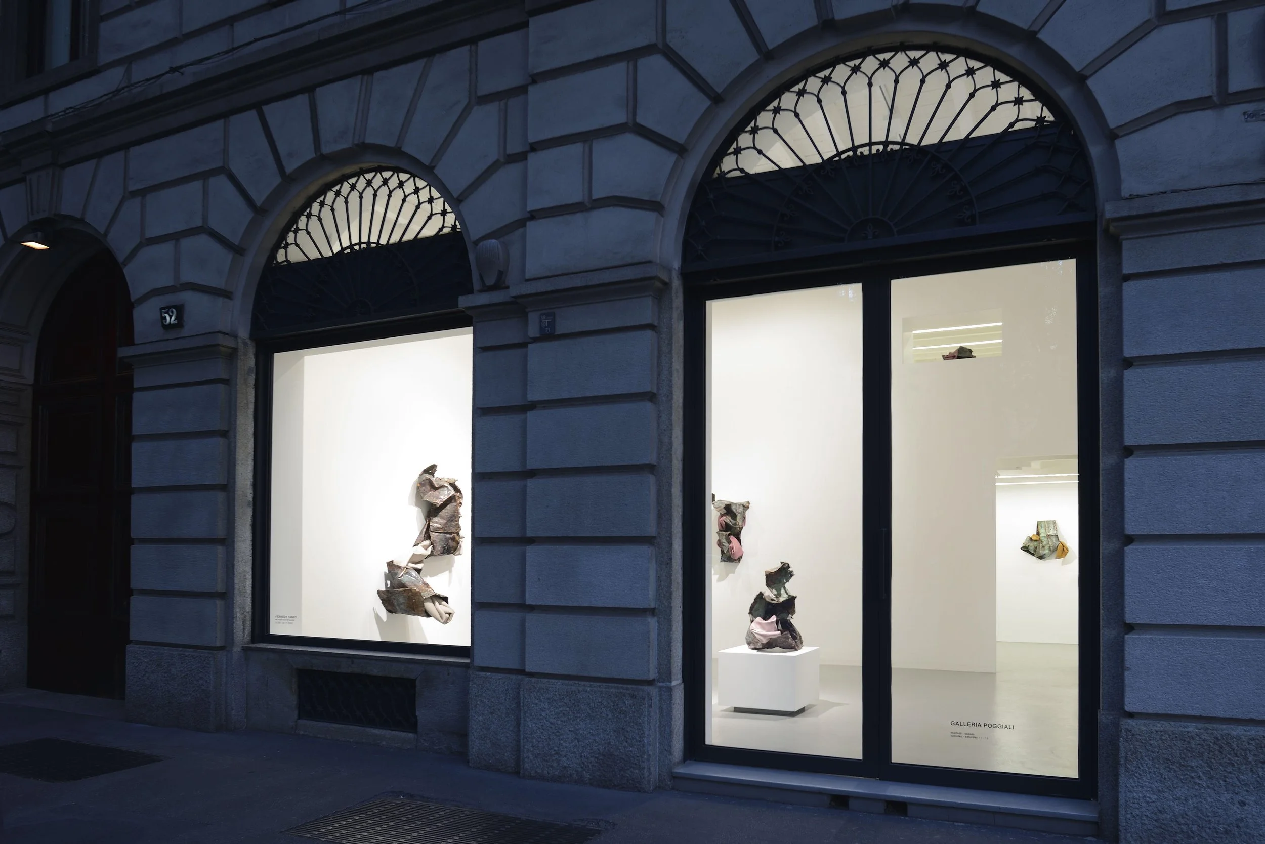 Installation image of "Because it's in my blood." Courtesy of Poggiali Gallery, 2020.
