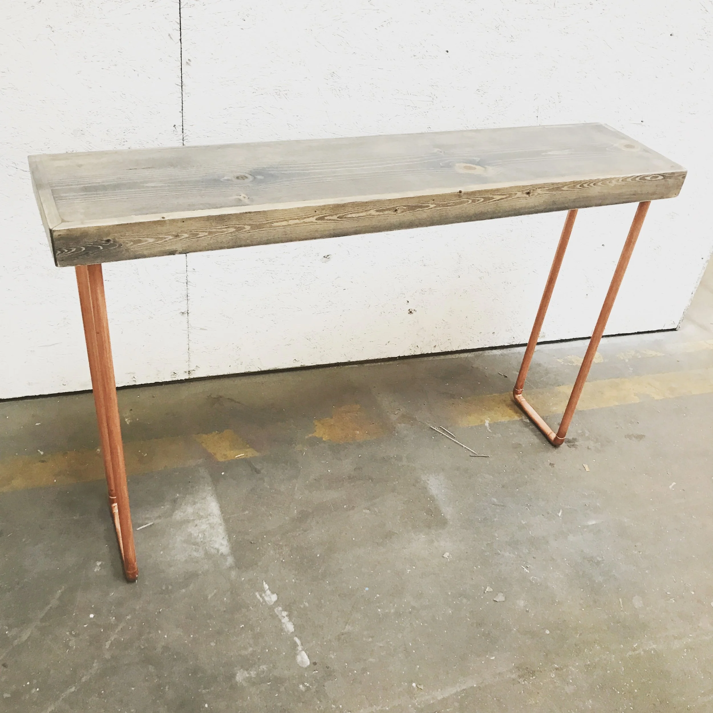 Copper pipe console table
