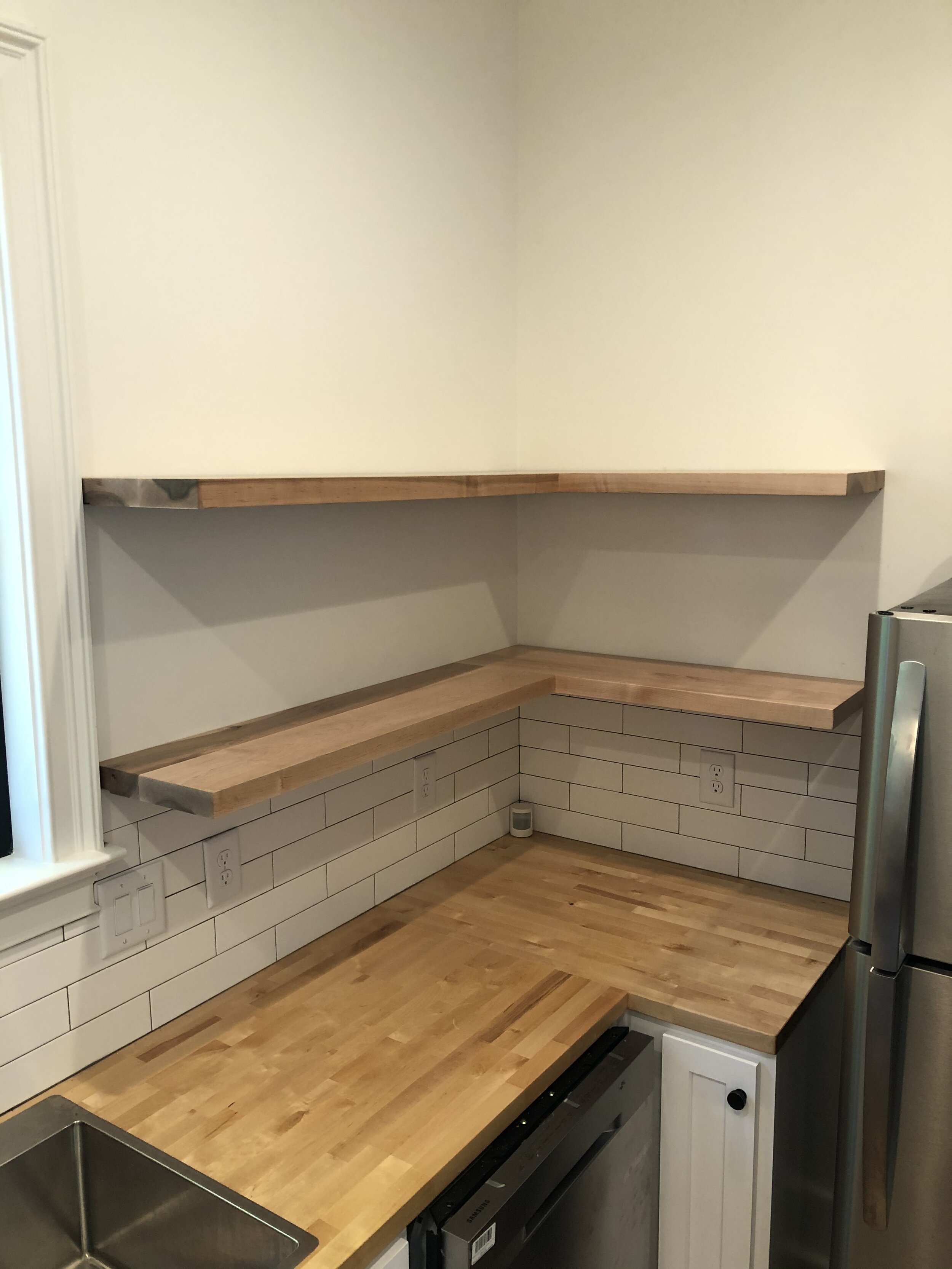Floating Kitchen Shelves