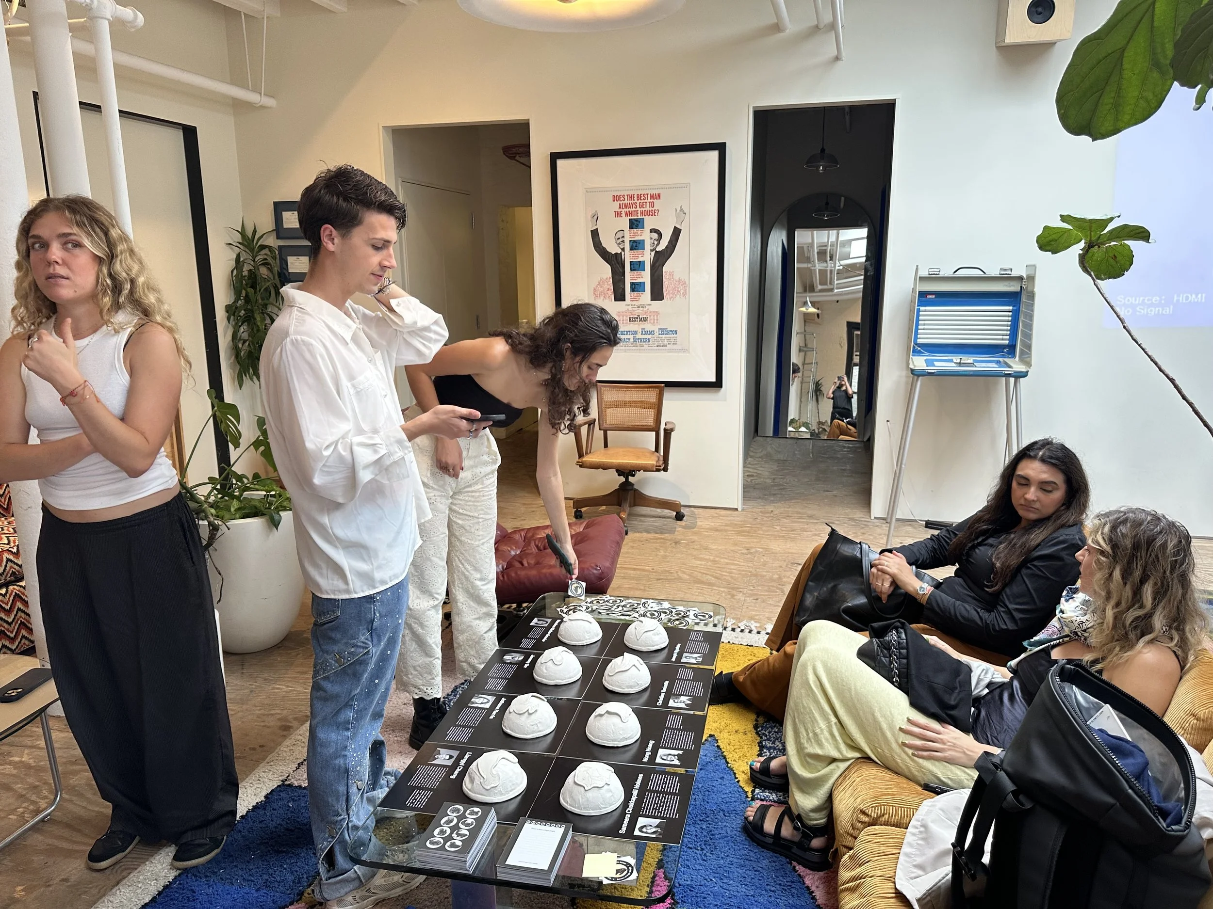 Scenes from various pop-ups of the art installation and storytelling sessions.