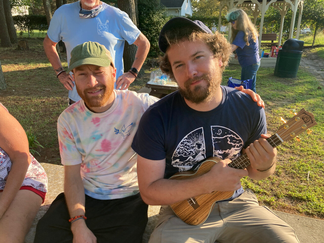  Eric Rhiel and Joshua Salt, who traveled to the celebration from Wisconsin (walking from Phili airport!), shared music, stories and their plans to produce a play based on Peace Pilgrim’s life.  