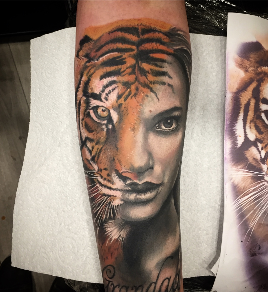 Tiger Skull Demon Forearm Temporary Tattoos For Men Women Adults Lion Rose  Owl Fake Tatoos Unique Half Sleeve Tattoo Sticker