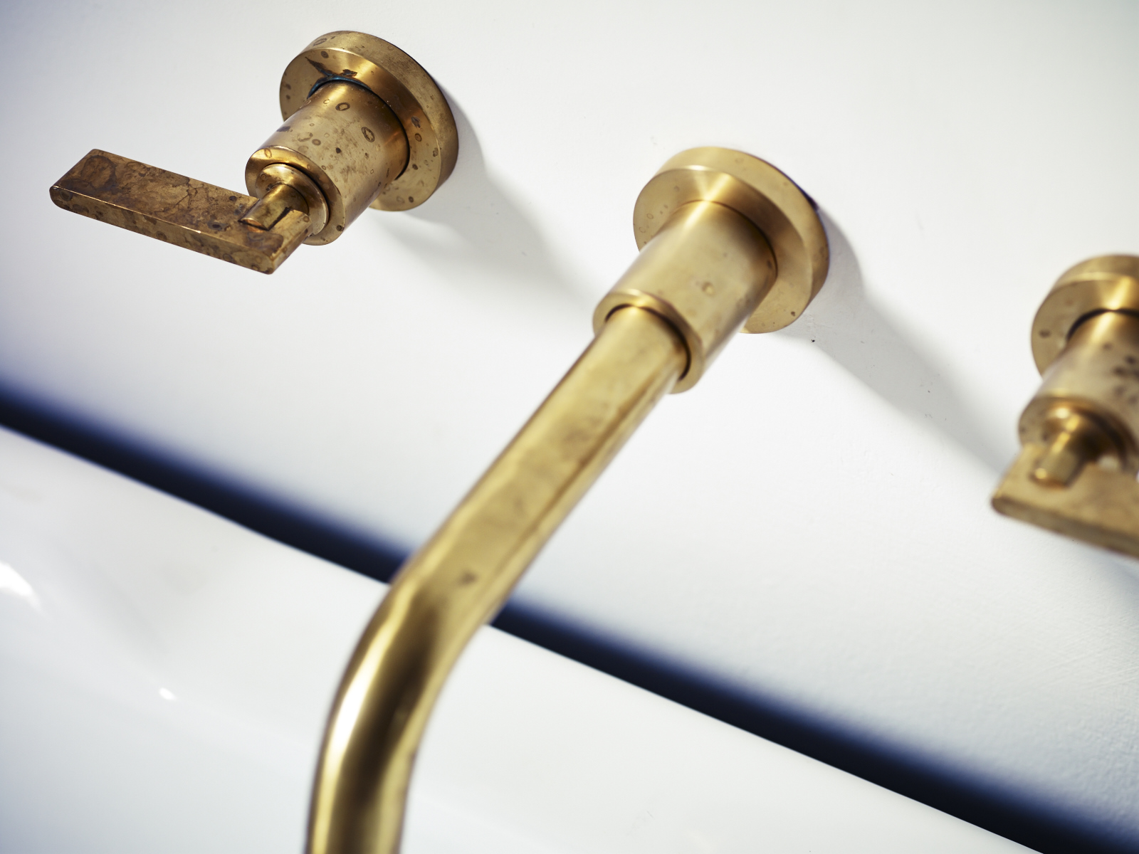 Solid brass handcrafted bath taps, made in England