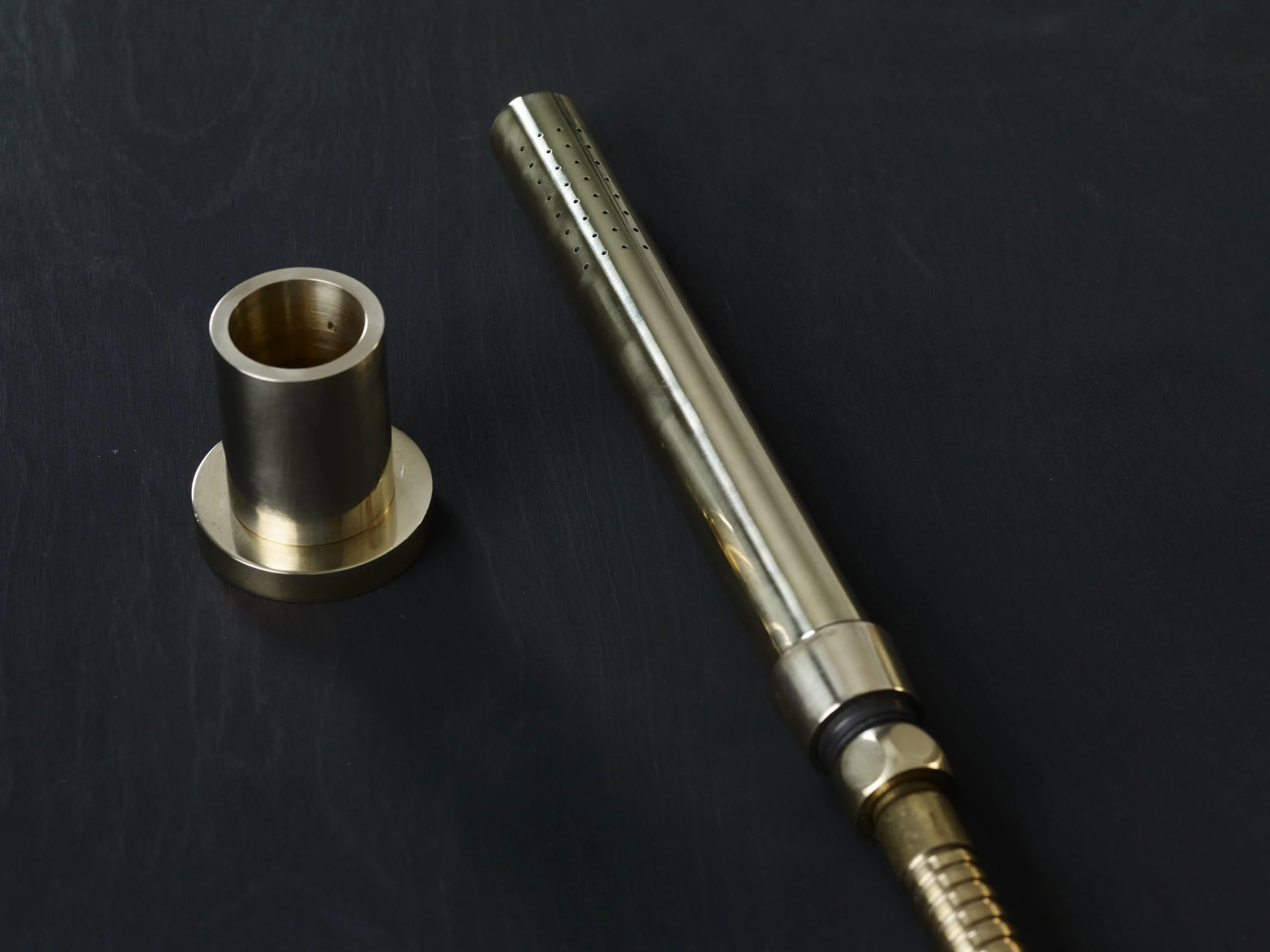 Solid Brass Deck Mounted Hand Held Shower, Hose & Mount