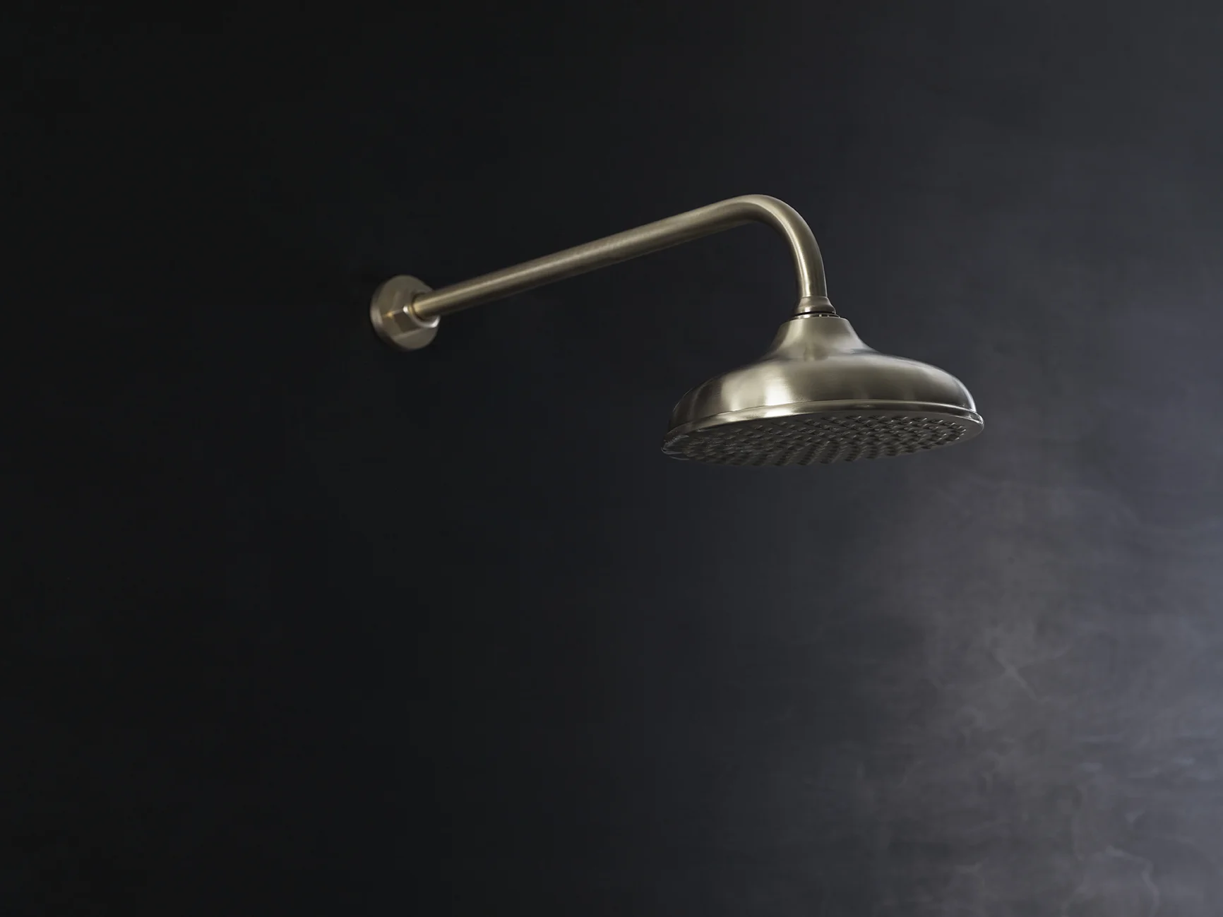 Solid Brass Wall Mounted Shower Arm & Rose Made In England