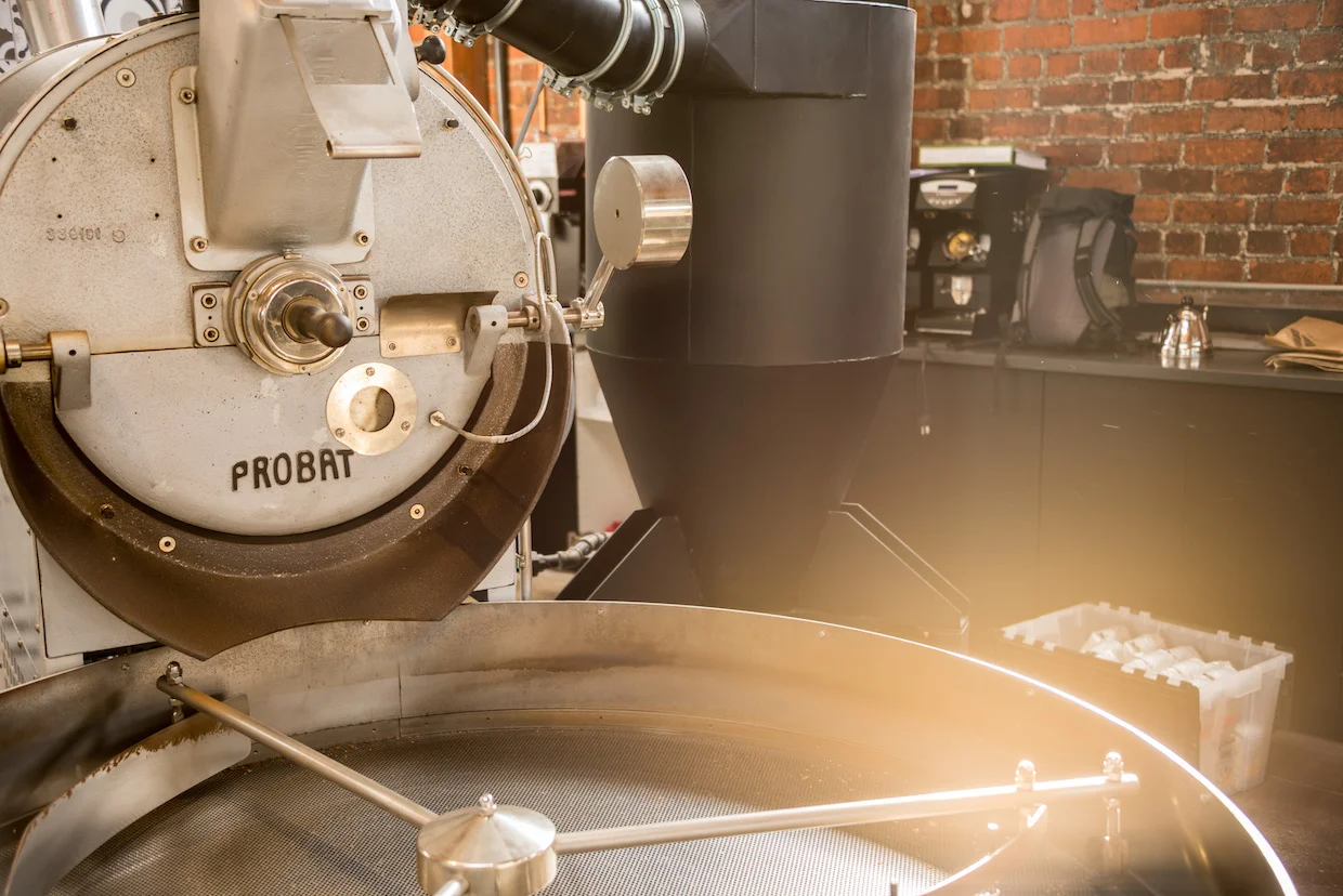 The Probat UG-22 called Zeus at Handlebar Coffee Roasters’ new Santa Barbara, California, location on De la Vina | Image: Wanderborn.