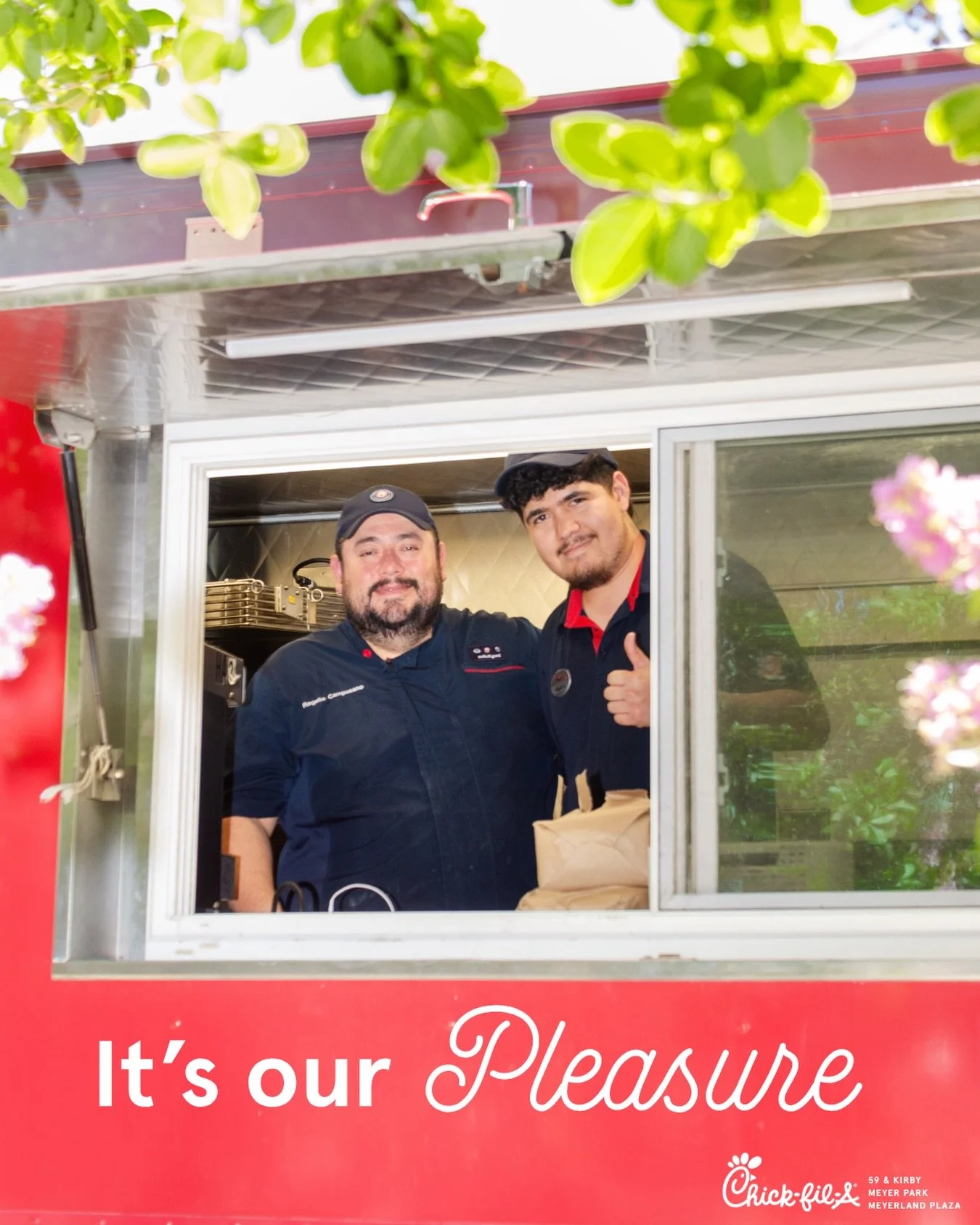 Enjoying a lovely day at the park 🌳? Visit us at the McGovern Centennial Gardens this weekend from 11 am - 4 pm. We look forward to serving you! 
.
.
Have a celebration coming up? Our Chick-fil-A Food Truck is ready for any occasion &mdash; from bir