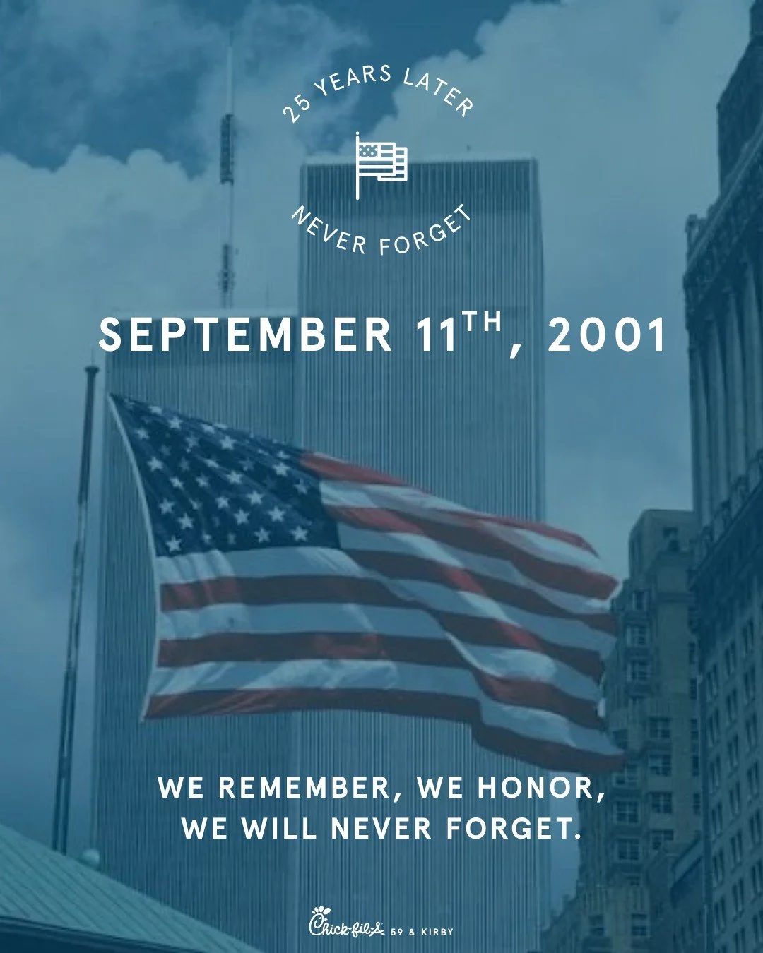 Today, we take a moment to honor the lives lost, the heroes who served, and our nation uniting as one 🇺🇸. 

We remember. We honor. We will never forget ❤️. 
September 11th, 2001. Never forgotten.