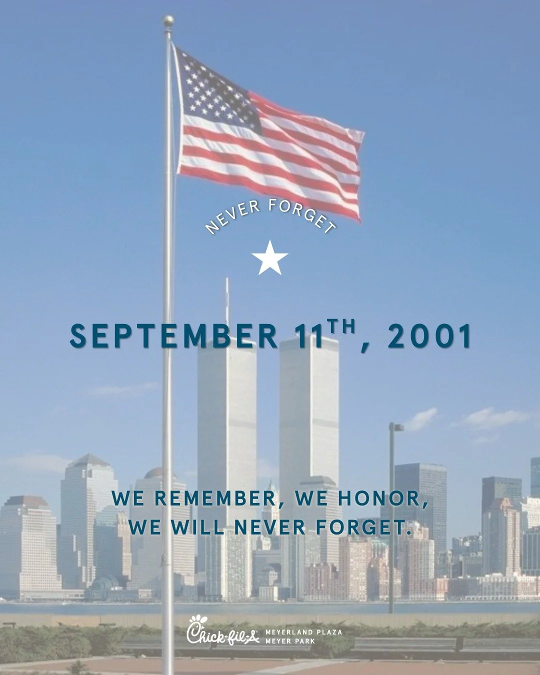 Today, 25 years later, we pause to remember the lives lost and the heroes, and to hold their stories deeply in our hearts ❤️. 

Their memory remains with us. We will never forget September 11th, 2001 🇺🇸.