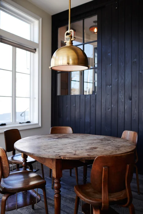 Our big old round farm table for larger parties. And staff meetings. 