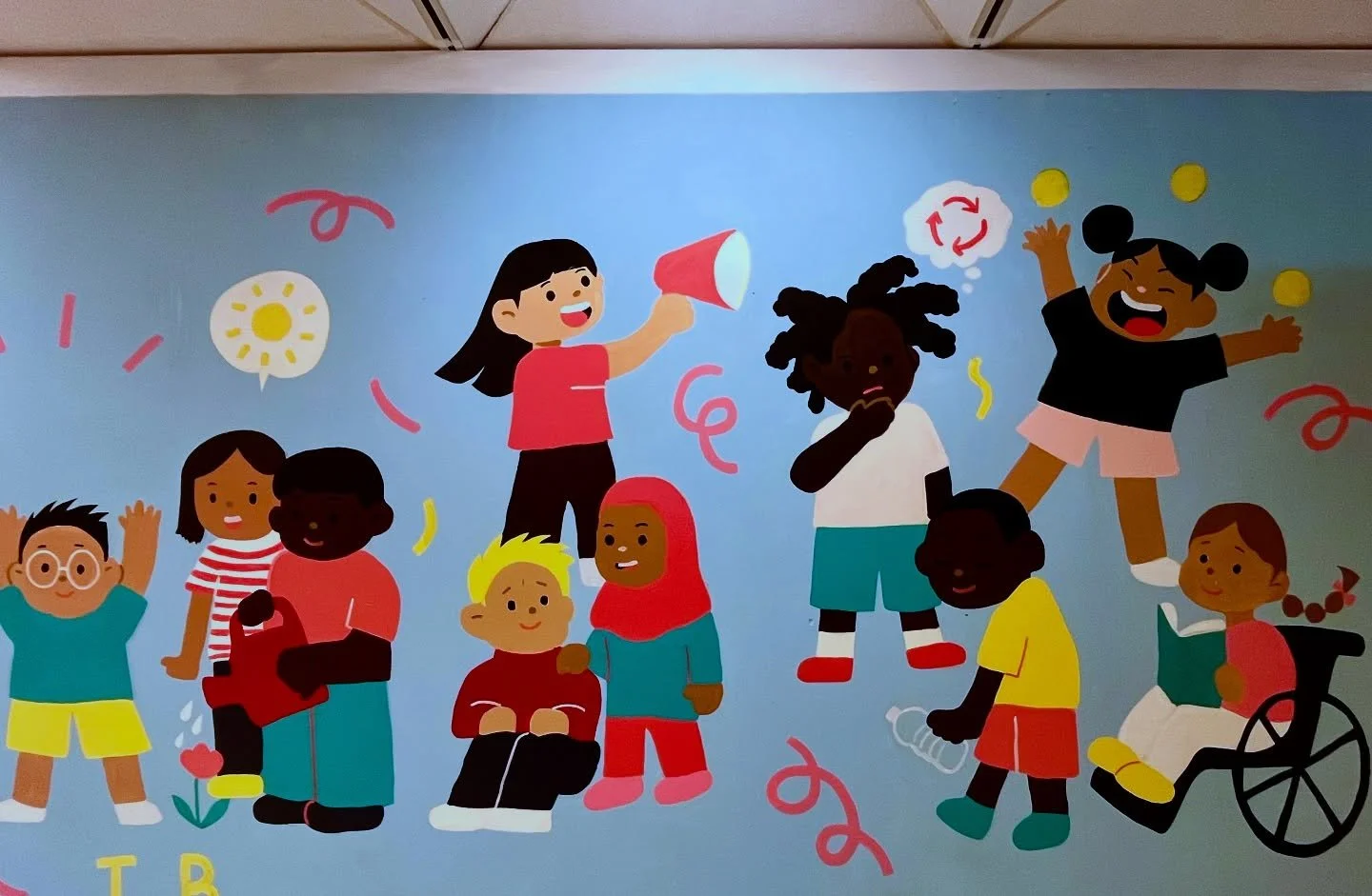 in progress ✨ fourth grade painted a little hallway mural of the IB Learner Profile Traits 🤓
art students of all grades sketched ideas of what they thought embodied each trait. thank you to Prof @rraacchheellrriizzzzoo and her @massartboston student