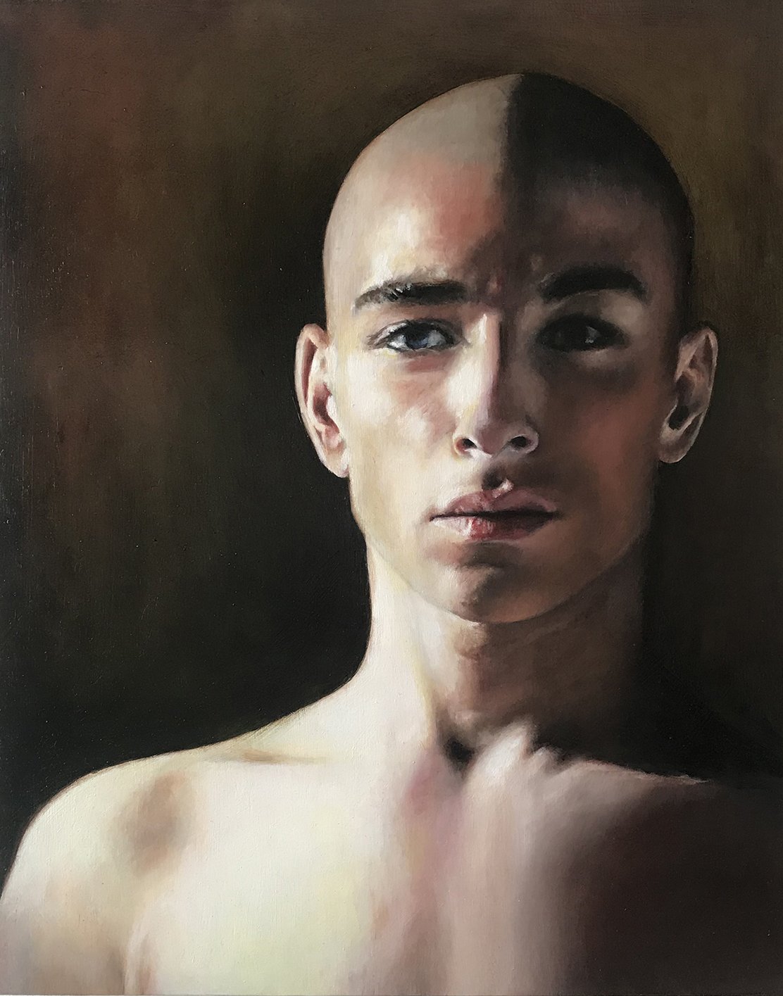 2021 Divided 20" x 16" Oil on Wood Panel