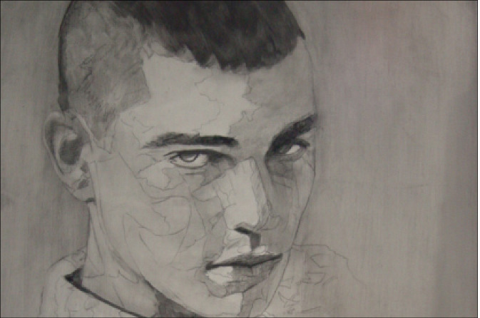 2005 Military Boy 20" x 16" Oil on Wood Panel