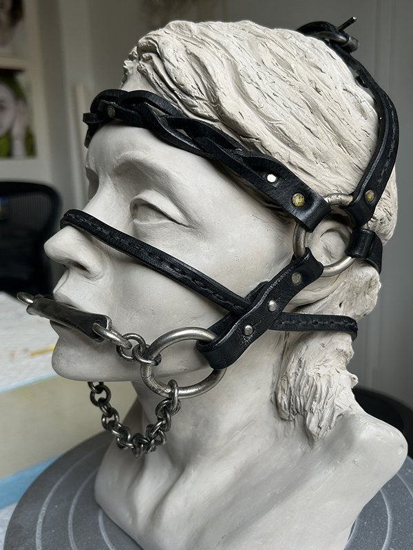 Scolds Bridle on Sculpture Bust