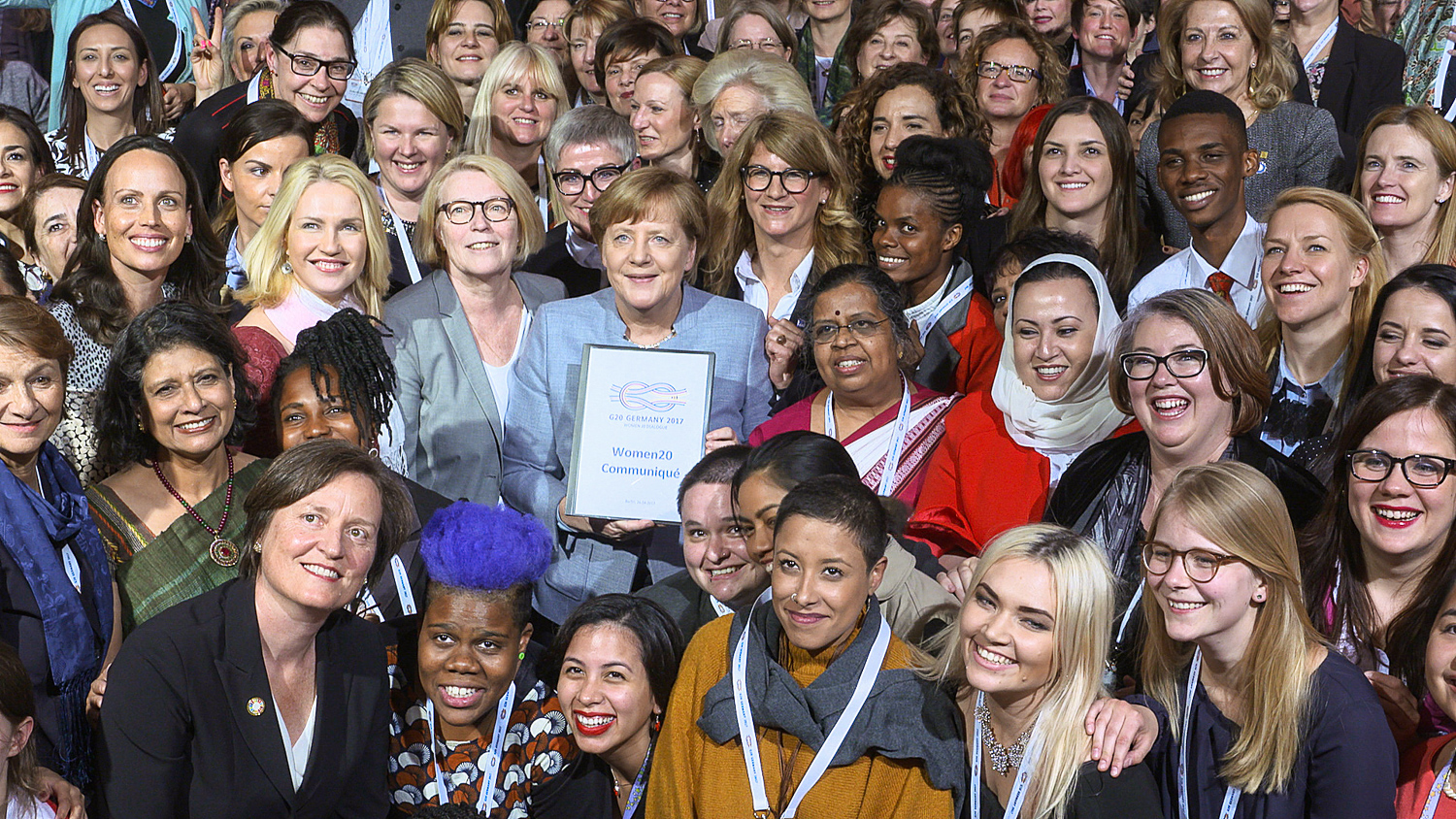 German Chancellor Merkel after receiving the W20 Communique