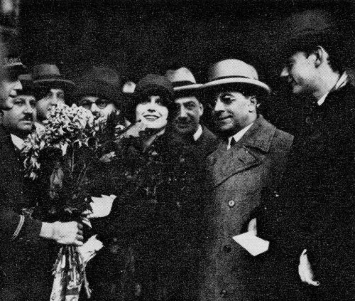 Louise arriving in Berlin. To her left is director GW Pabst or, as she called him, "Mr. Pabst."