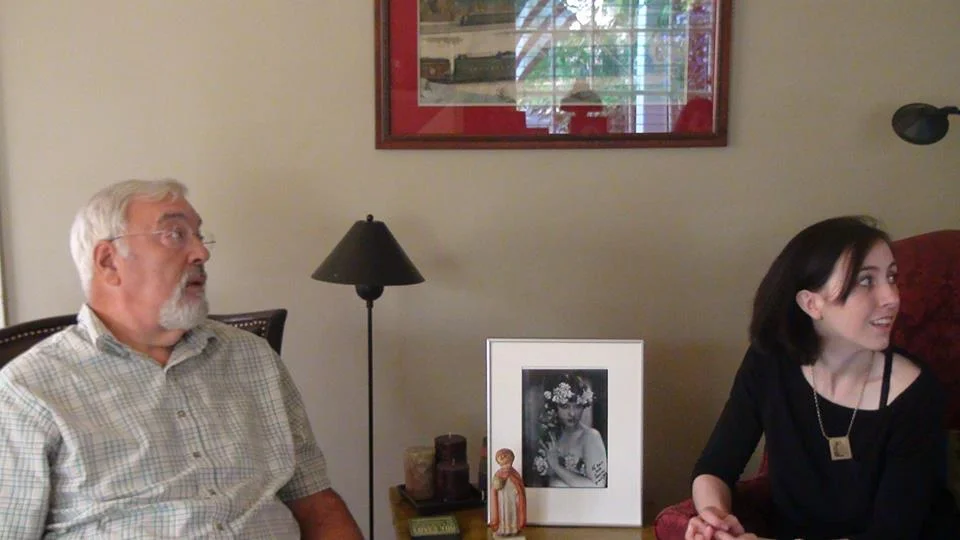 Jack Garner during our interview (the Infant of Prague with the broken head is on the table and so is his signed photo of Louise that he keeps reverently framed).