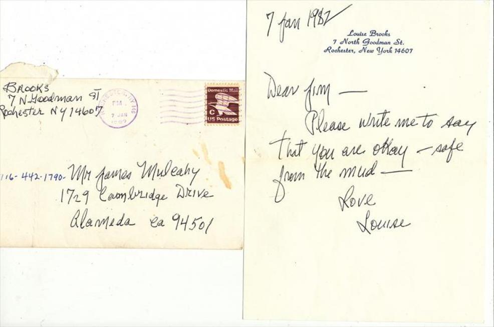 Letter from Louise Brooks to James Mulcahy, courtesy of Louisebrooks.com