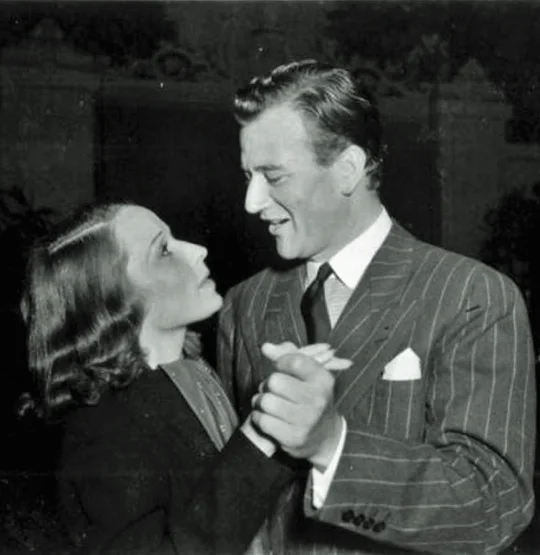 Louise Brooks and John Wayne at the wrap party for Overland Stage Raiders (1938) (more on John Wayne later...)