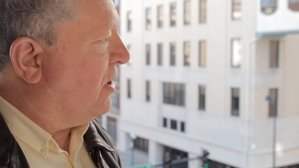 Stan in profile at the Innes Building